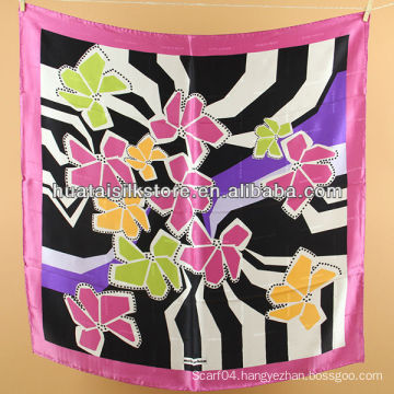 flower wraps silk pink square fashion women flower wraps